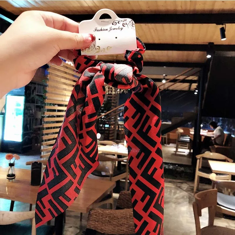 New Women Vintage Leopard Print Ribbon Elastic Hair Bands National Style Headband Scrunchie Rubber Band Fashion Hair Accessories
