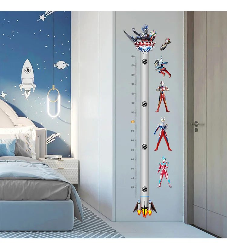 

princess Ultraman Growth Chart Height Measure Wall Art Stickers Decal Decor Vinyl Poster removeable Custom DIY Kids gift