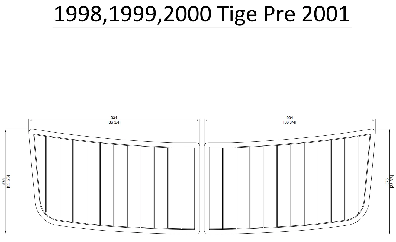 

Tige Pre 2001 Swim Platform Pad Pad Boat EVA Teak Decking 1/4" 6mm