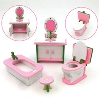 new hot lovely diy handmade doll house kids role pretend playing toy miniature bedroom wooden furniture set gifts for children