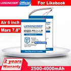Аккумулятор 4000 мАч для Likebook Mars, 7,8 дюйма, 3-проводной разъем для электронной книги Likebook Air, 6-дюймовые Аккумуляторы для чтения электронных книг, 4-проводные кабели