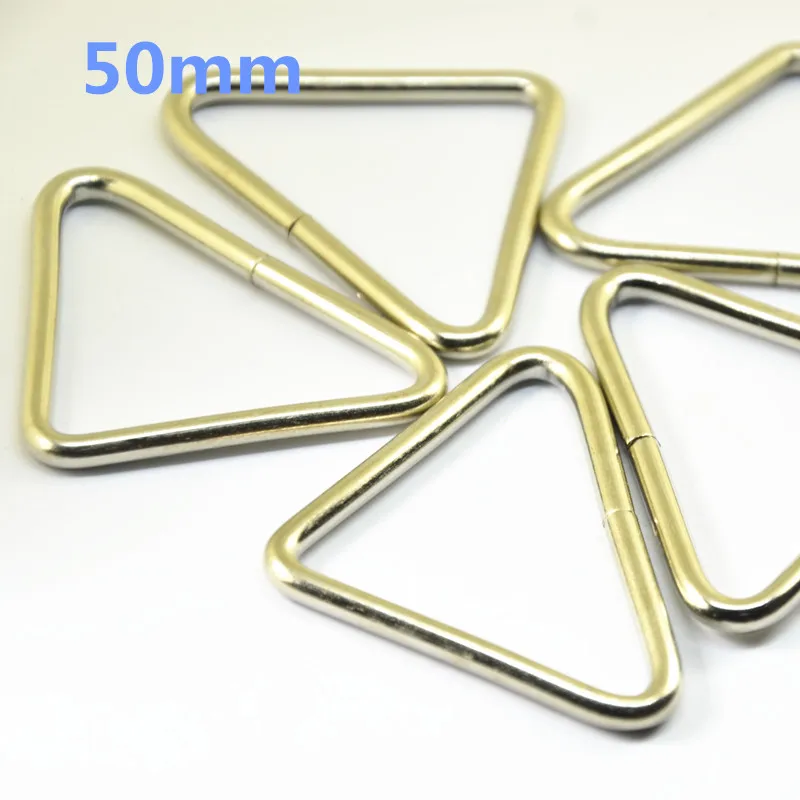 Металлическая Серебристая треугольная Пряжка 60 шт. ремень для сумки одно кольцо