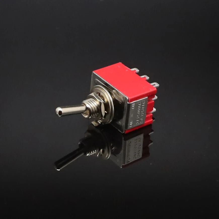 5 шт. мини рычажный переключатель SPDT 9 PIN 3PDT ON 2 Позиция 250V 2A 125V 5A красный