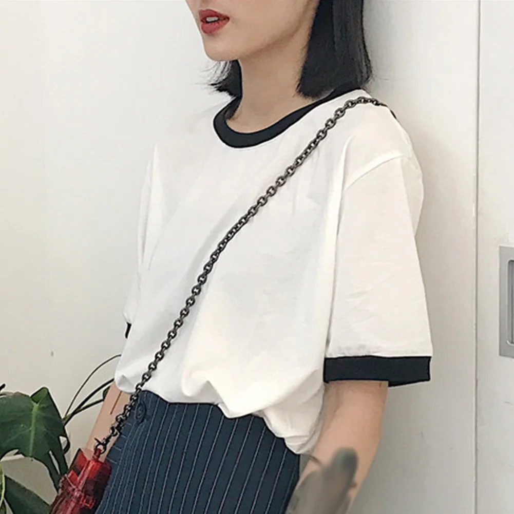 Повседневный Женский пуловер женская футболка Свободный Топ летний мягкий