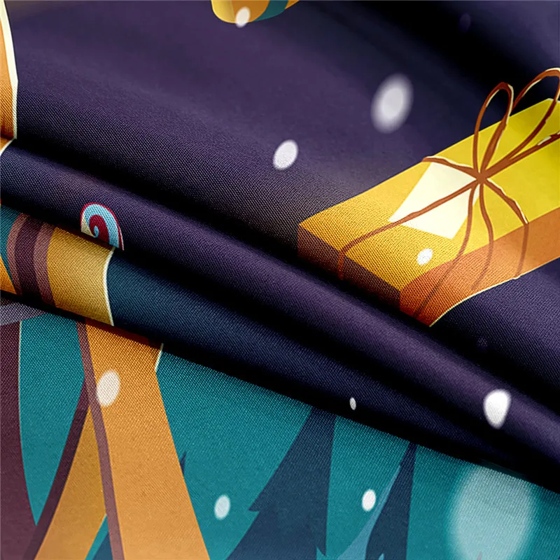 

Merry Christmas Digital Printed 3pc Polyester Fitted Sheet Mattress Cover Four Corners with Elastic Band Bed Sheet Pillowcases