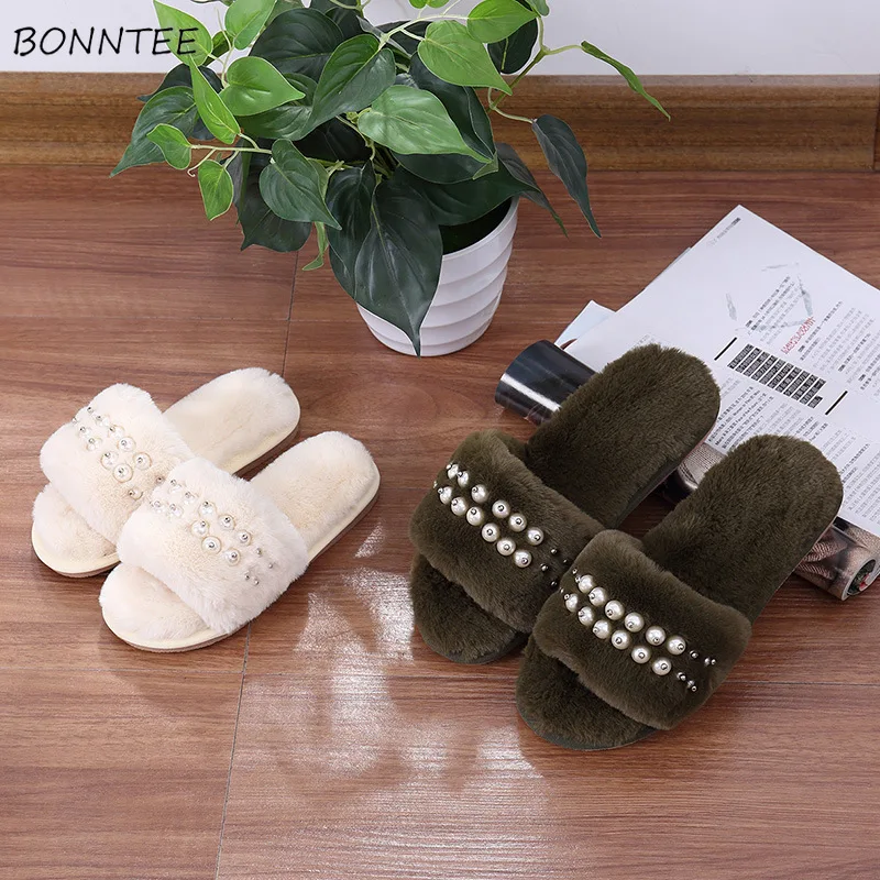 Зимние тапочки женские модные милые домашние на толстой подошве с искусственным