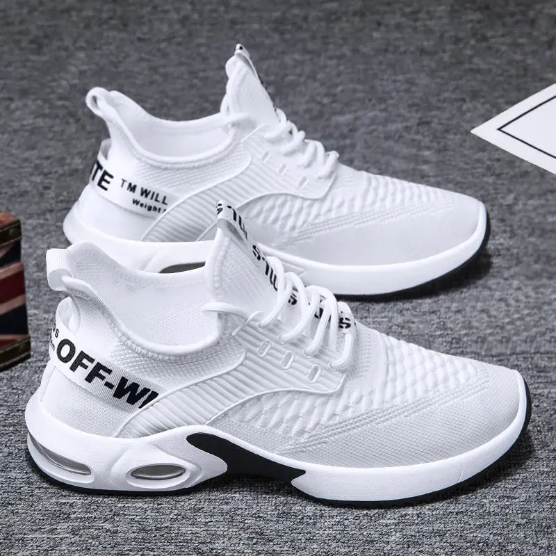 

Summer new men's shoes sports leisure flying mesh running sneakers breathable deodorant white shoes all-match trendy shoes