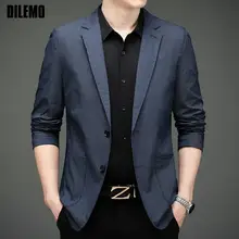 High End New Designer Brand Wedding Casual Fashion Jacquard Blazer Jacket Slim Stylish Trendy Elegant Suit Coat Men's Clothes (1)