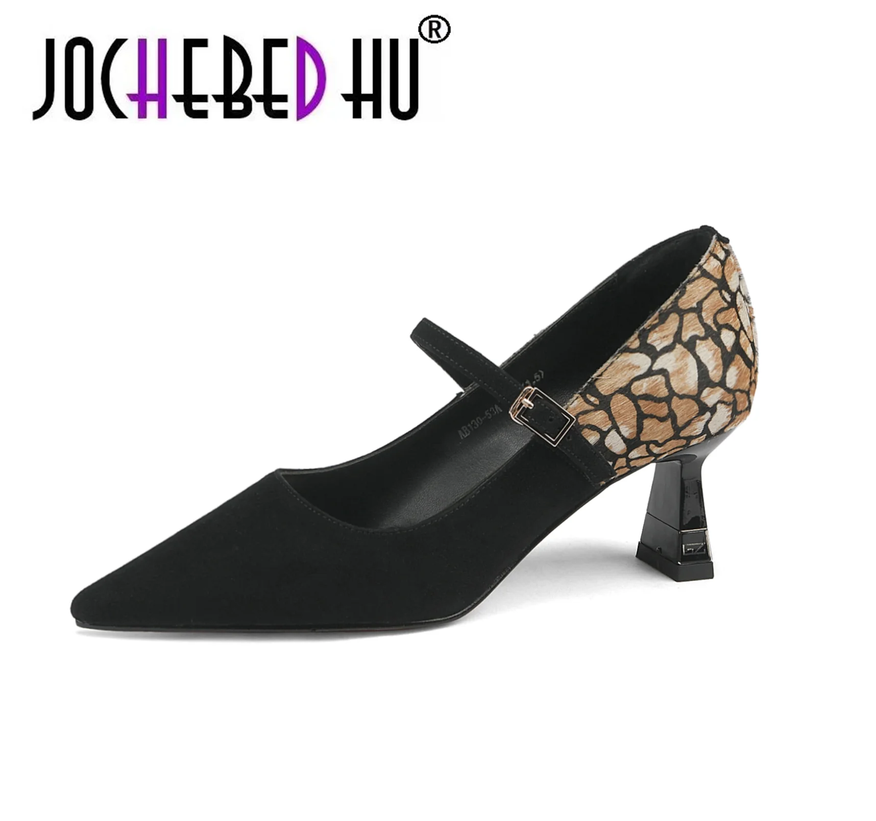 

【JOCHEBED HU】Personality Sheepskin Thin High Heel Universe Women Mary Jane Genuine Leather Shoes Ladies Pumps Slip On High Heel