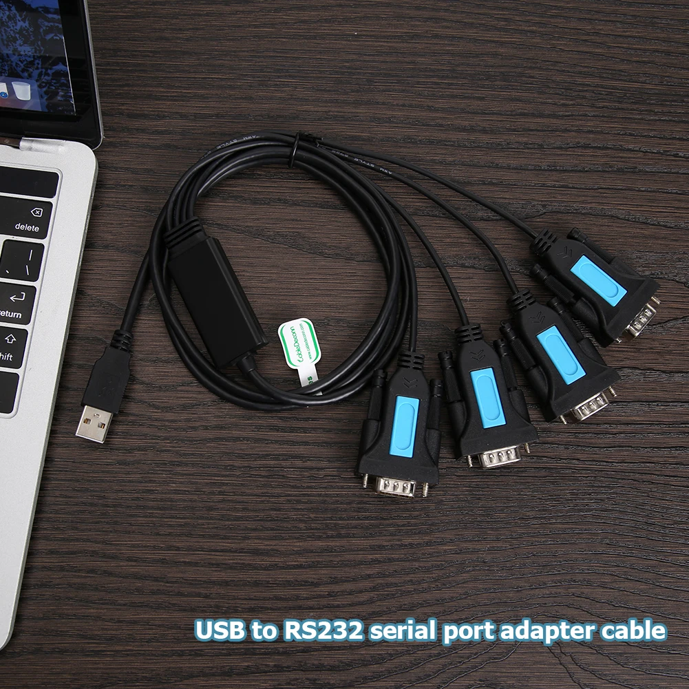 

4 Port USB to RS232 RS-232 9-Pin DB9 Serial Cable Male A Converter Adapter with PL2303 Chipset