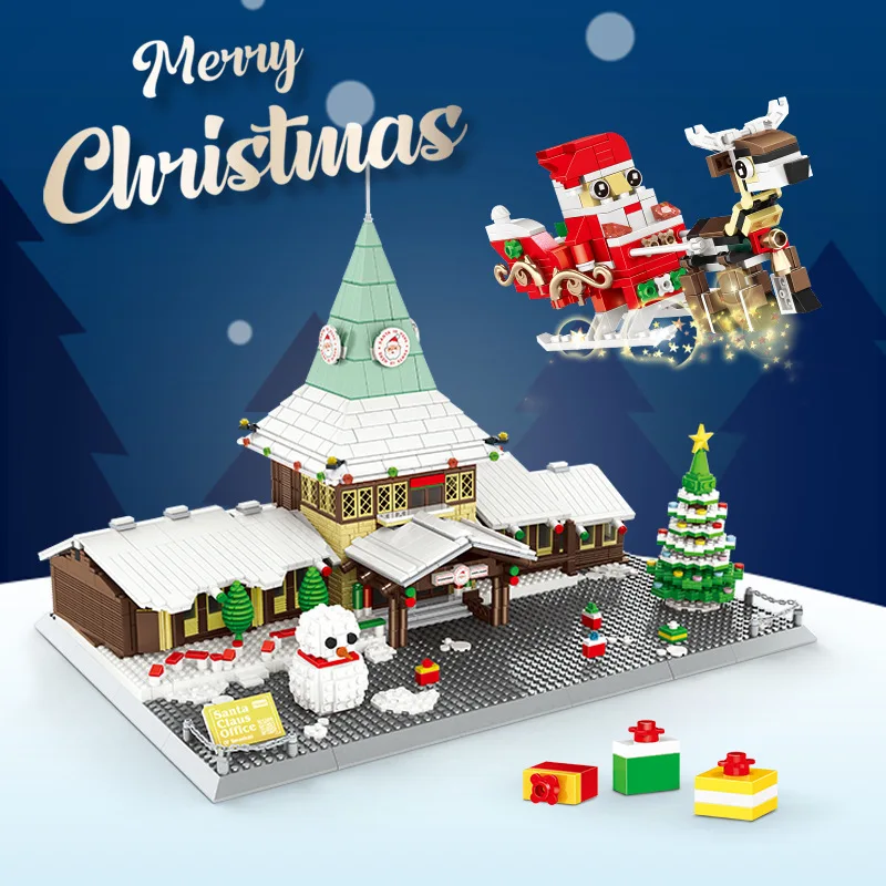 

2180PCS+ Building Blocks Christmas Tree World Famous Architecture SANTA CLAUS OFFICE Toys For Friend Birthday Gift 6218