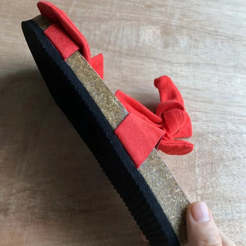 

2020 Big Bow Leopard Women Slipper Summer Open Toe Platform Slide Ladies Fashion Hollow Light Slip On Wedge Sandals Woman Shoes