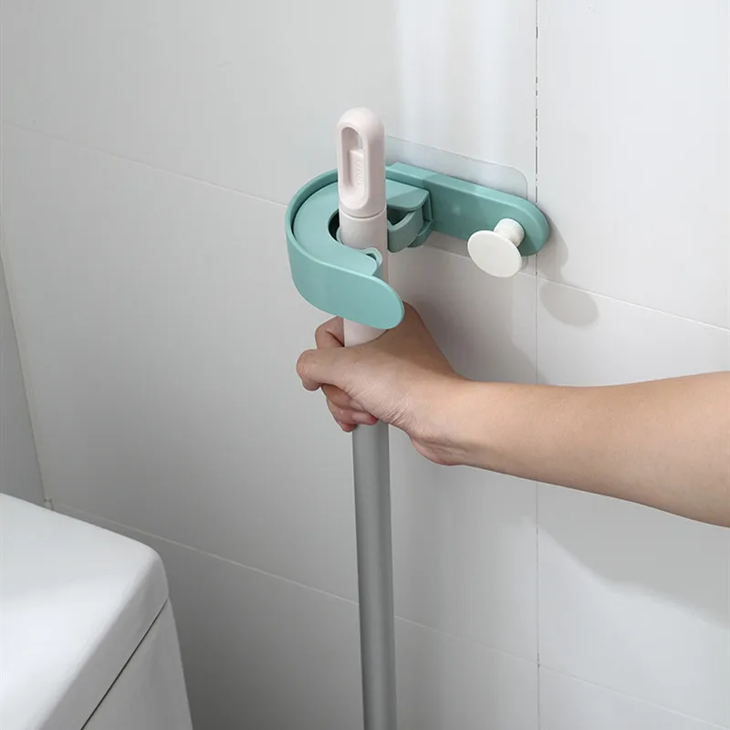 

Wall Mounted Storage Mop Organizer Holder Brush Broom Hanger Storage Rack Kitchen Clip Seamless Mop Hook With Mounted Hanging