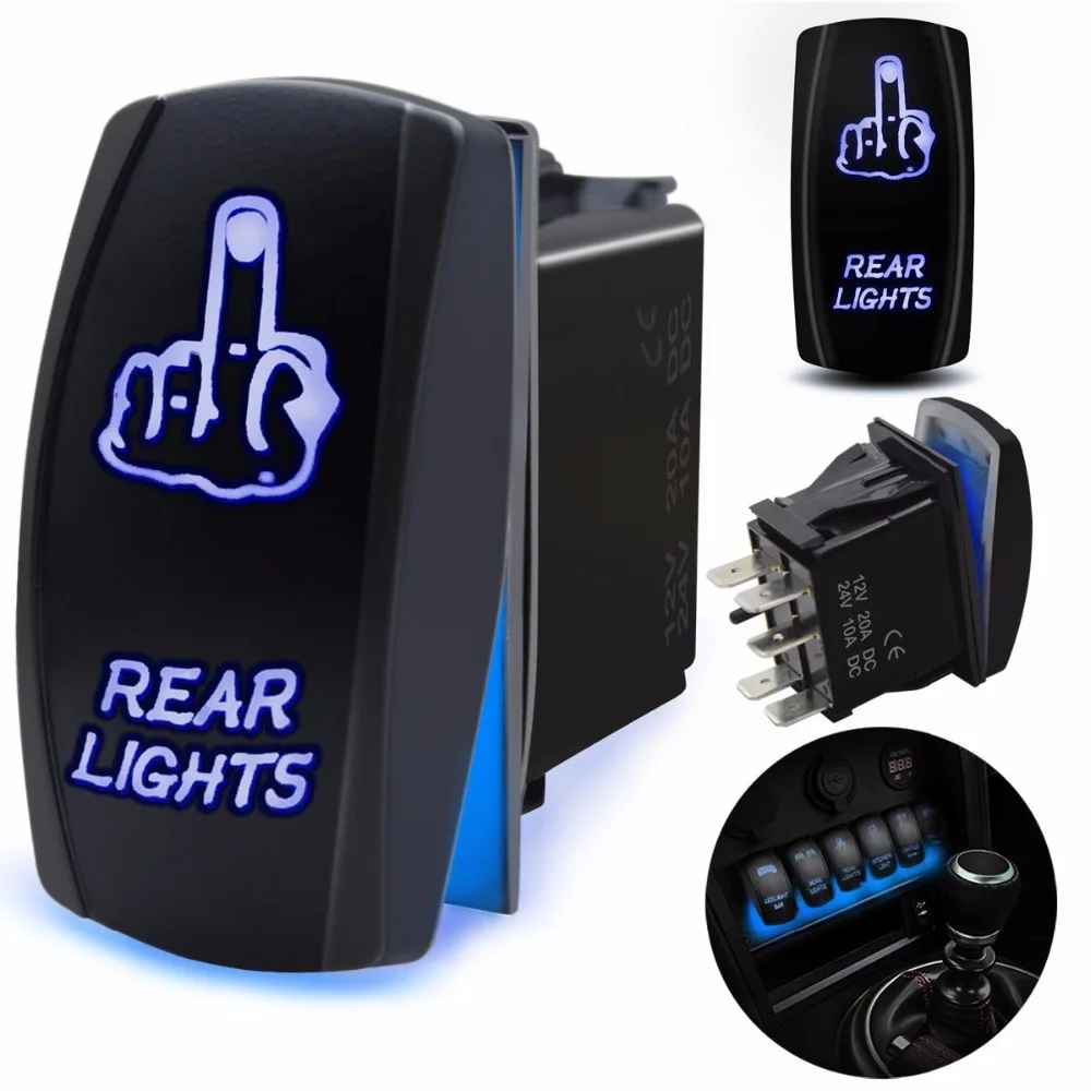 1 шт. Автомобильный светодиодный кулисный переключатель синий светильник 12 В 24 5