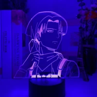 levi ackerman acrylic 3d lamp attack on titan for home room decor light child gift levi ackerman led night light anime