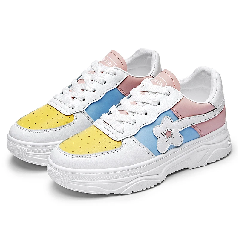 

Spring Women Casual Shoes Fashion Platform Sneakers Women Breathable Outdoor Shoes Lace Up Patchwork Ladies Shoes Women Trainers