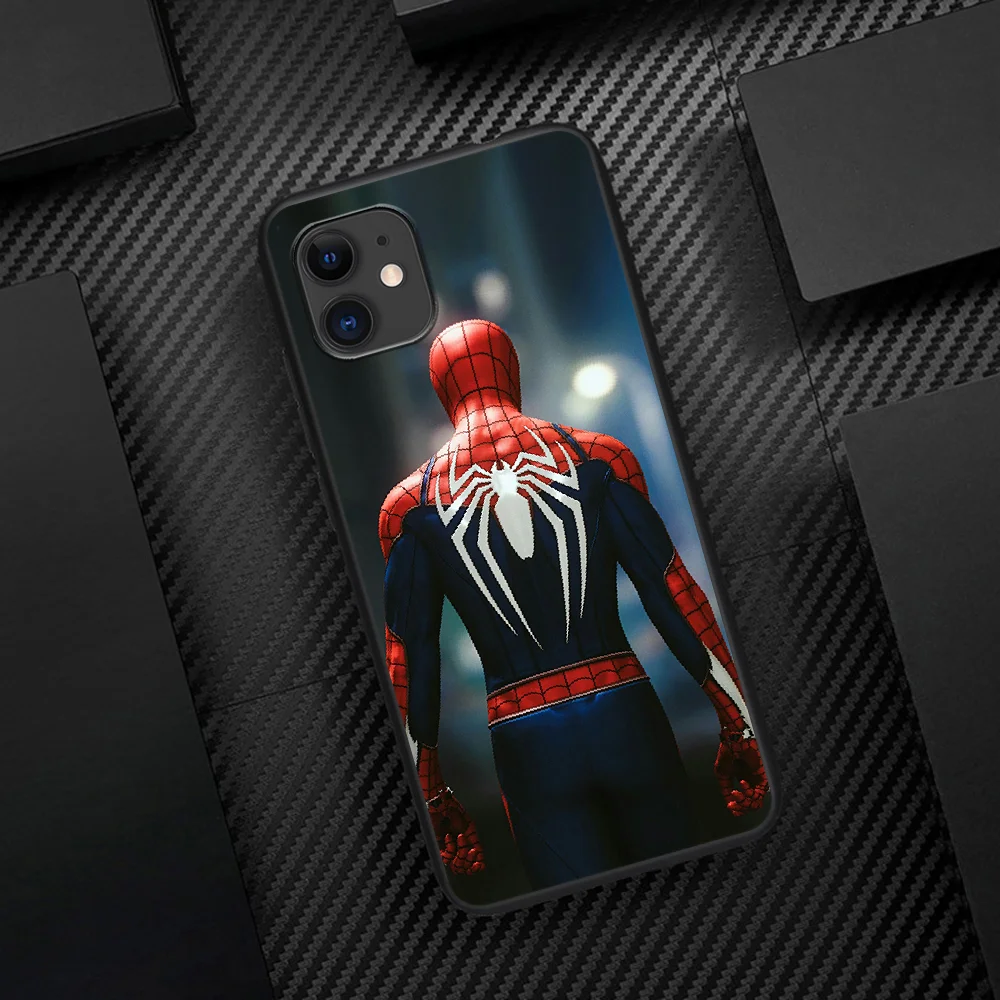 

Super Hero Spiders Man Phone Case For Iphone 5 5S SE 2020 6 6S 7 8 Plus 11 12 Mini X XS XR Pro Max black Shell Trend Cell 3D