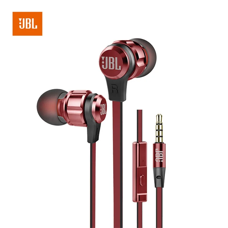 JBL T180A стерео наушники вкладыши гарнитура спортивные с Майком talk красные игровые