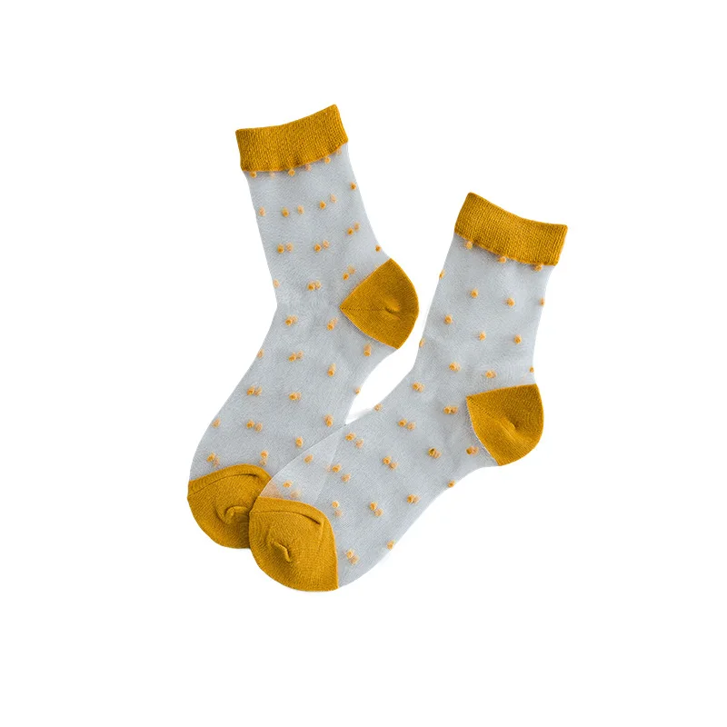 Носки без пятки шелковые носки в крапинку летние тонкие женские разноцветные