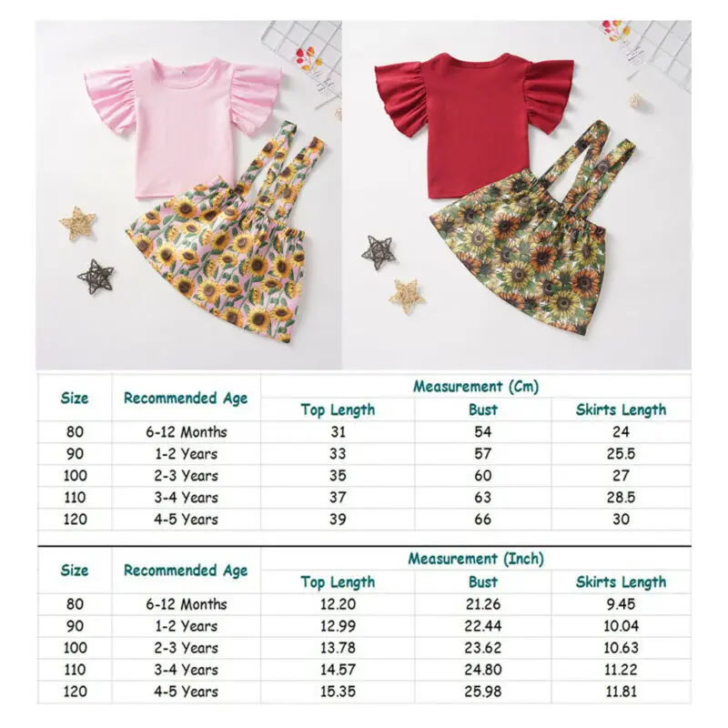 

Imcute Baby Spring Summer New Fashion Toddler Kids Baby Girls T-shirt Top Floral Skirts Outfit Clothes Sets