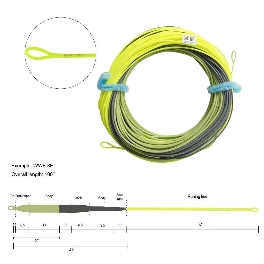 

Fly Fishing Line 3 Colored Windcutter Fly Line Switch Single Hand Spey Fly Line Ultra Low Stretch Welded Loops Line Id