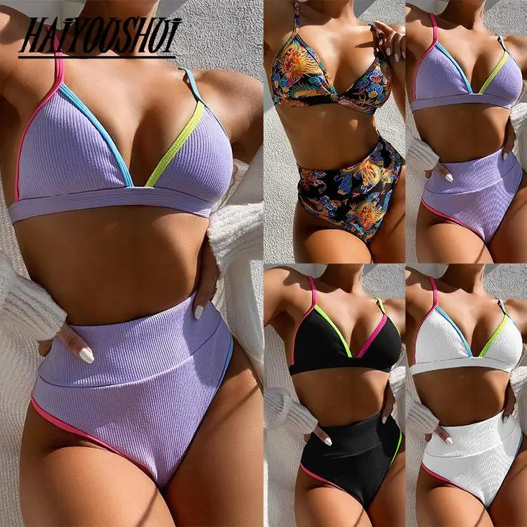 

New Sexy Bikini 2021 Solid Swimsuit Women Swimwear Push Up Bikini Set Brazilian Bathing Suit Summer Beach Wear Swimming Suit