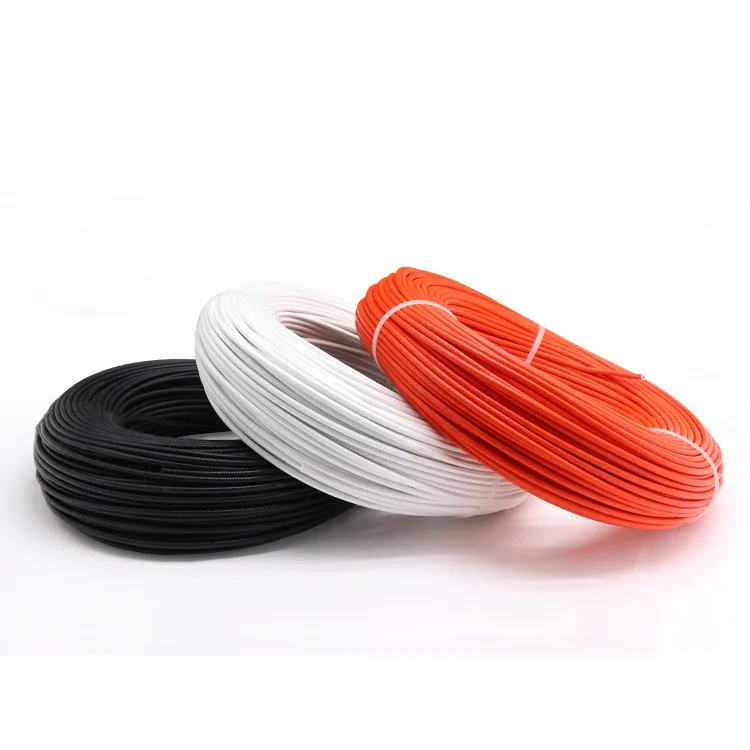 

Square 2.5mm High Temperature Heat Element Wire OD 3.7mm Silicone Rubber Insulated Cable Fiberglass Braid Warm Floor Copper Line