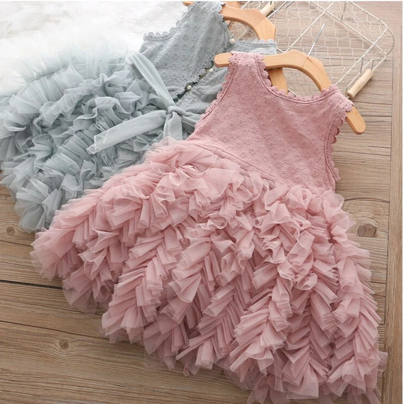 Baby Clothing Summer Girl Dress Tulle Flower Kids Party Dresses For Girls Infant Events Ceremony Wedding Gown 4 5 8 Year | Детская