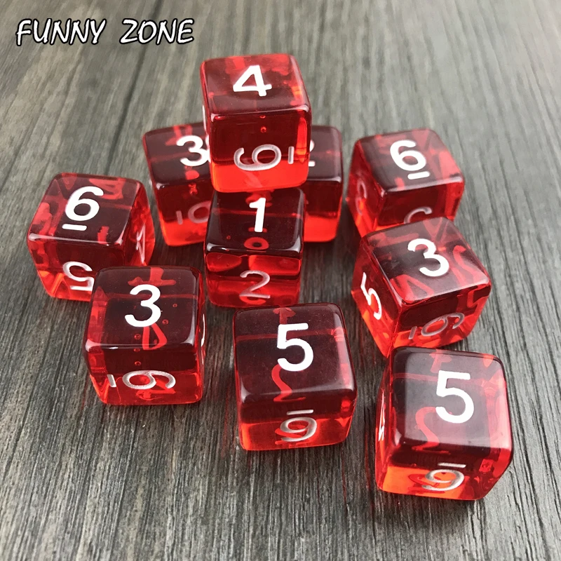 Высокое качество многогранный прозрачный/прозрачный цифровой D6 игральные кости