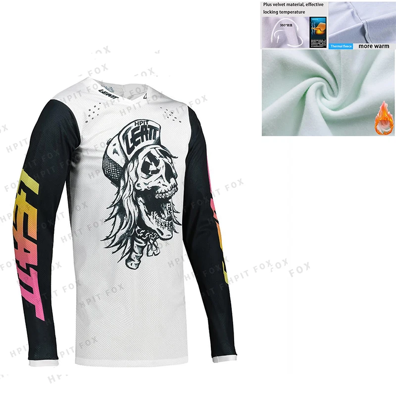 

Winter Warm Fleece Jersey Men's Cross-country MTB Downhill Jersey Fleece Bike Motorcycle Shirt Motorcycle Hpit Leatt Warm Jersey