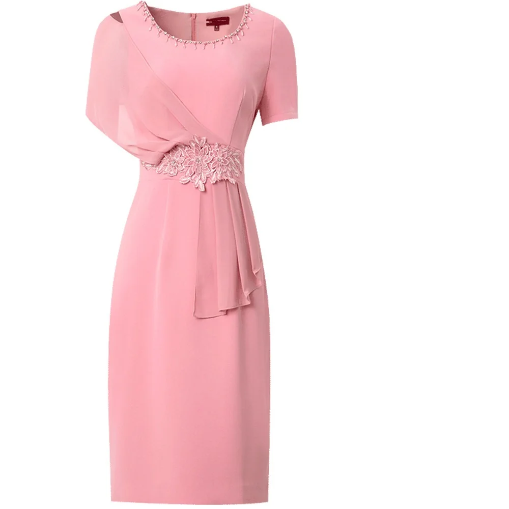 

Designer 2021 sexy new Beading Flower dress women Celebrities Party Dress Plus Size Office summer elegant Short sleeve dresses