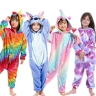 Пижама-кигуруми детская, для мальчиков и девочек, с рисунком единорога, комбинезон с единорогом