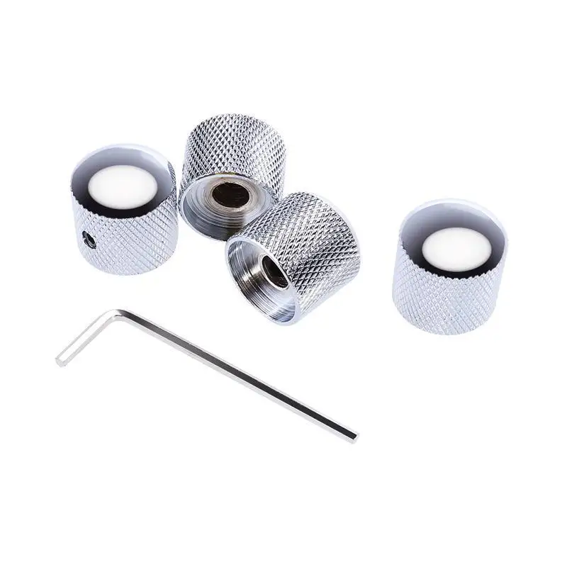 4 шт. Электрогитары бронза Купол Ручки с ключ дюймовый стандарт ручка управления