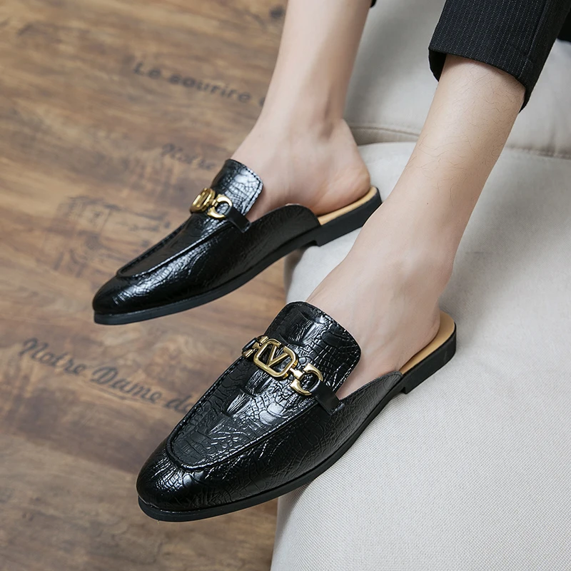 

Office Business Gentleman Personality Slippers Fashion Brand Luxurious Party Oxford Shoes Men's Casual Leather Wear-resistant