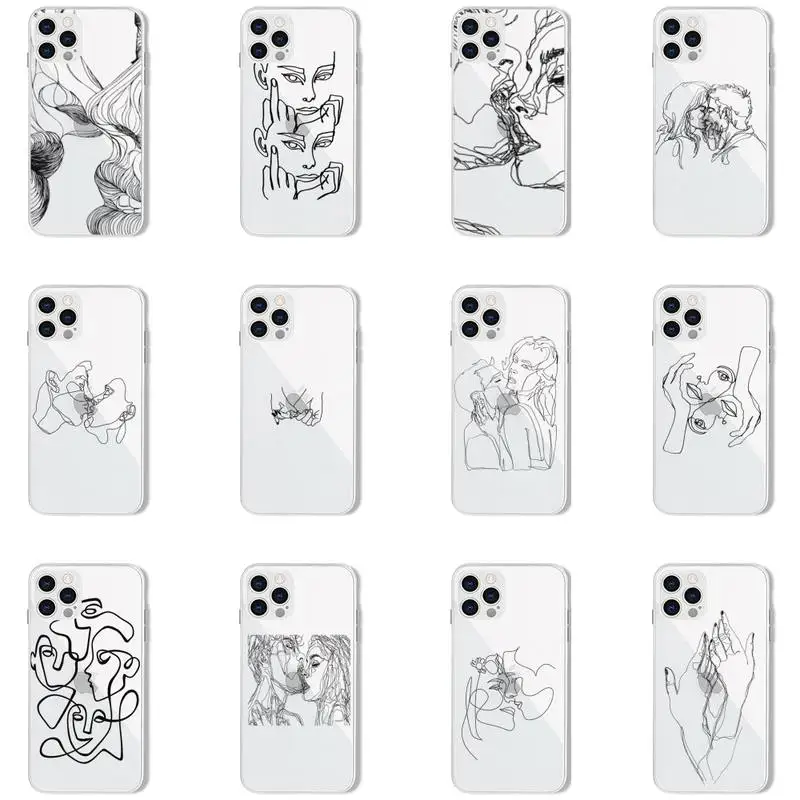 

Abstract Art Kiss More Often Phone Case For iPhone 13 12 11 8 7 Pro Max Plus X XS XR MINI transparent clear New