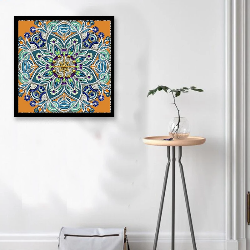 

Blue Mandala Flower DIY Diamond Painting 5D Luminous Night Light Crystal Diamond Embroidery Cross Stitch Home Decor