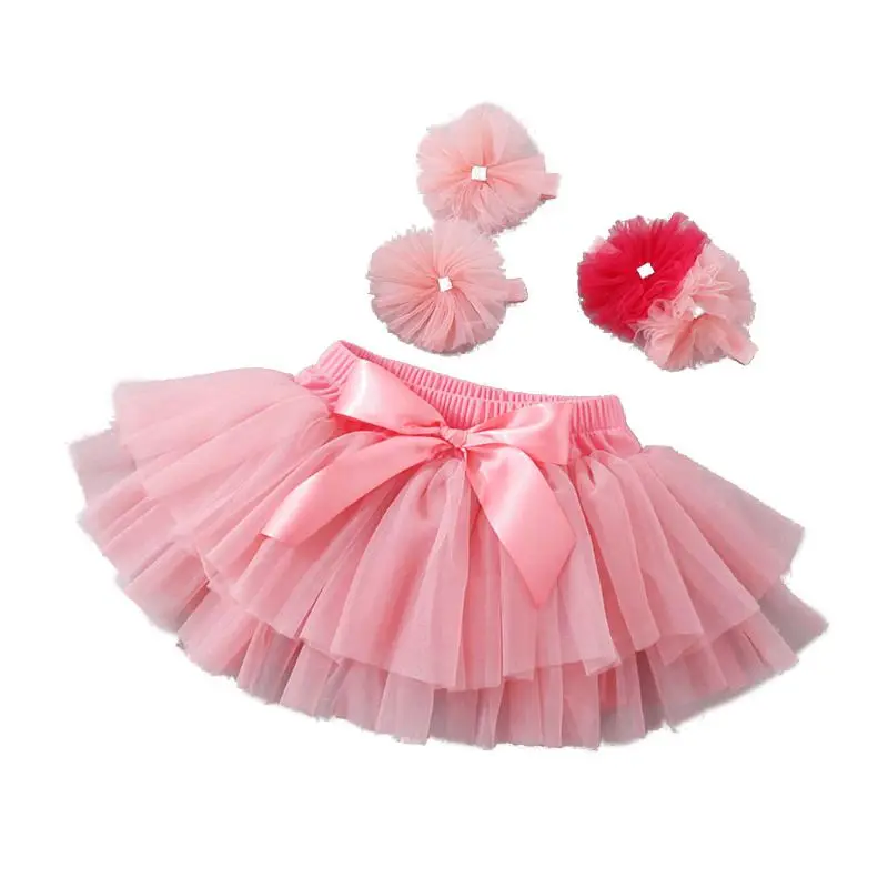 

Baby Girl Tulle Tutu Skirt and Flower Headband Set Newborn Photography Props 19QF