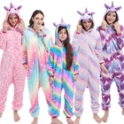 Пижама кигуруми в виде единорога для детей, Детский комбинезон-кигуруми, одежда для сна в виде животных, зимний костюм для мальчиков и девочек, комбинезон с пандой, единорог