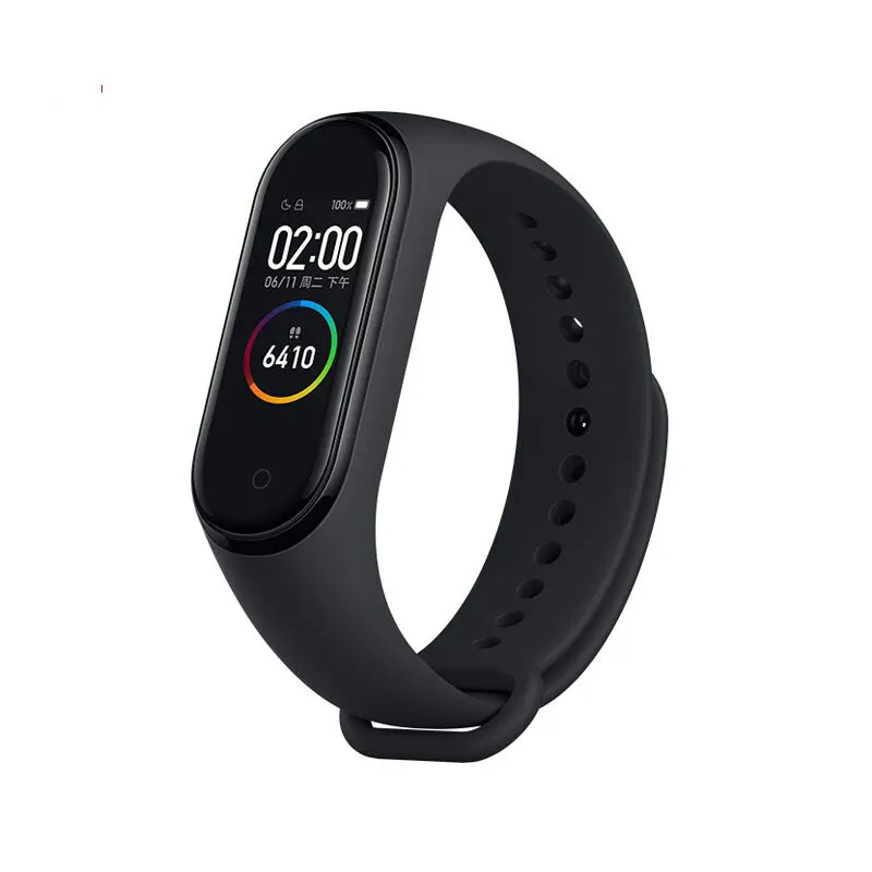 Умный Браслет, 3 цвета, AOSST, Mi screen Band 4, носимый, умный фитнес-браслет, Bluetooth, спортивный, водонепроницаемый, для детей, подарки на день рождения - Цвет: Черный