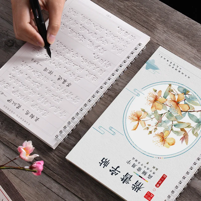 

6pcs/sets 3D Chinese Characters Reusable Groove Calligraphy Copybook Erasable pen Learn hanzi Adults Art Writing for Beginner