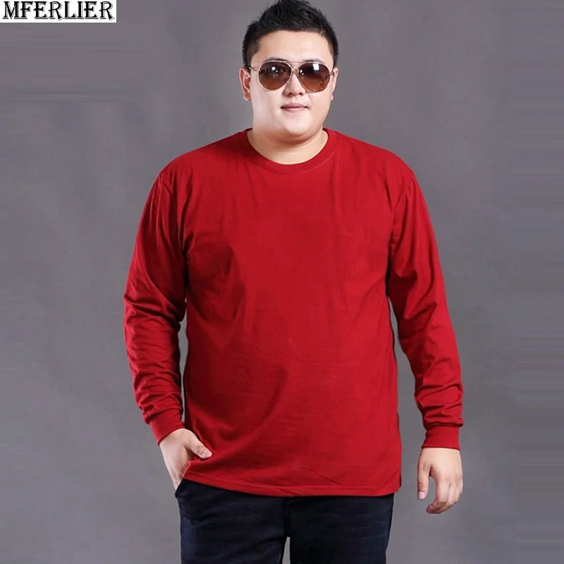 Высококачественная Мужская хлопковая футболка с длинным рукавом зимнее Мужское