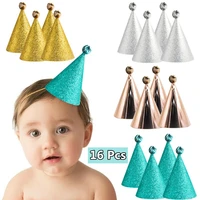 glitter party hats fun celebration kit of 16 cone party hats for kids birthday party and diy crafts party supplies