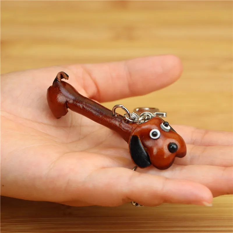 Кожаный креативный подвесной брелок ручной работы для щенка подвеска сумки