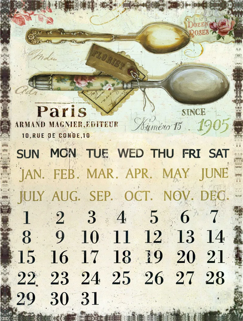 

Tin Sign Garden Decoration Outdoor Living Room Movie Poster Vintage Retro Calendar Metal Plates Home Decoration Accessories