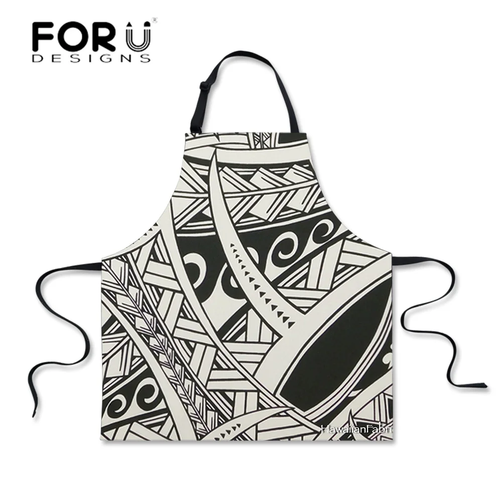 

Женский Кухонный Фартук FORUDESIGNS, фартук для кухни с татуировками для родового маори, фартук для ресторана, Кухонные фартуки Avental, домашний тек...