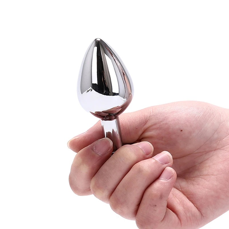 Средний красочный стальной анальный вибратор с жемчужными бусинами и кристаллами - секс игрушка для геев.