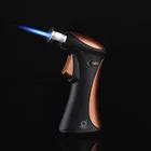 Металлический пистолет-распылитель, надувная ветрозащитная газовая зажигалка с фиксированным замком для улицы, кухни с огненной точкой, Бутановая фонарь Галка для сигар