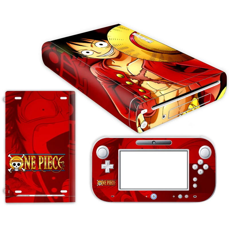Аниме one piece Luffy стикер кожи для nintendo wii u консоль крышка с пультами контроллер скины для геймпад для nintendo wii u наклейка