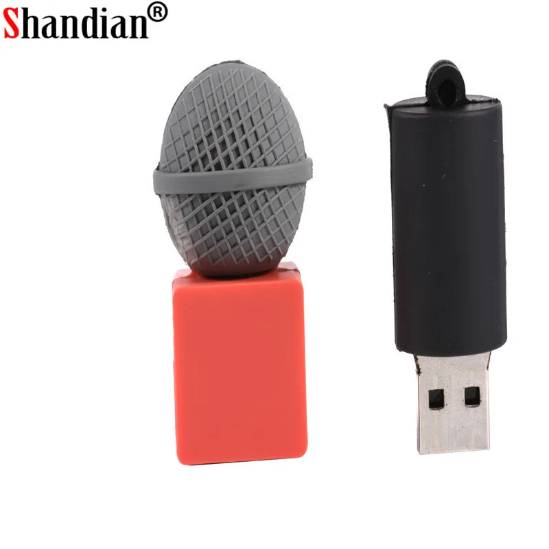 Cartoon Microphone USB 2.0 Flash Drive 4GB 8GB 16GB 32GB 64GB 128GB Gift Pen Drives Promotion Memory Stick Real Capacity U Disk |