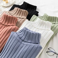 sweater womens tultleneck slim pit stripes long sleeved sweater knitt top pullover autumn winter korean version 2021 new 101g